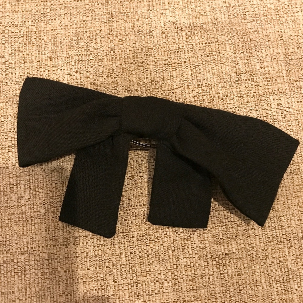 Christy Dawn Yara Hair Bow Barrette in Black Organic Cotton
